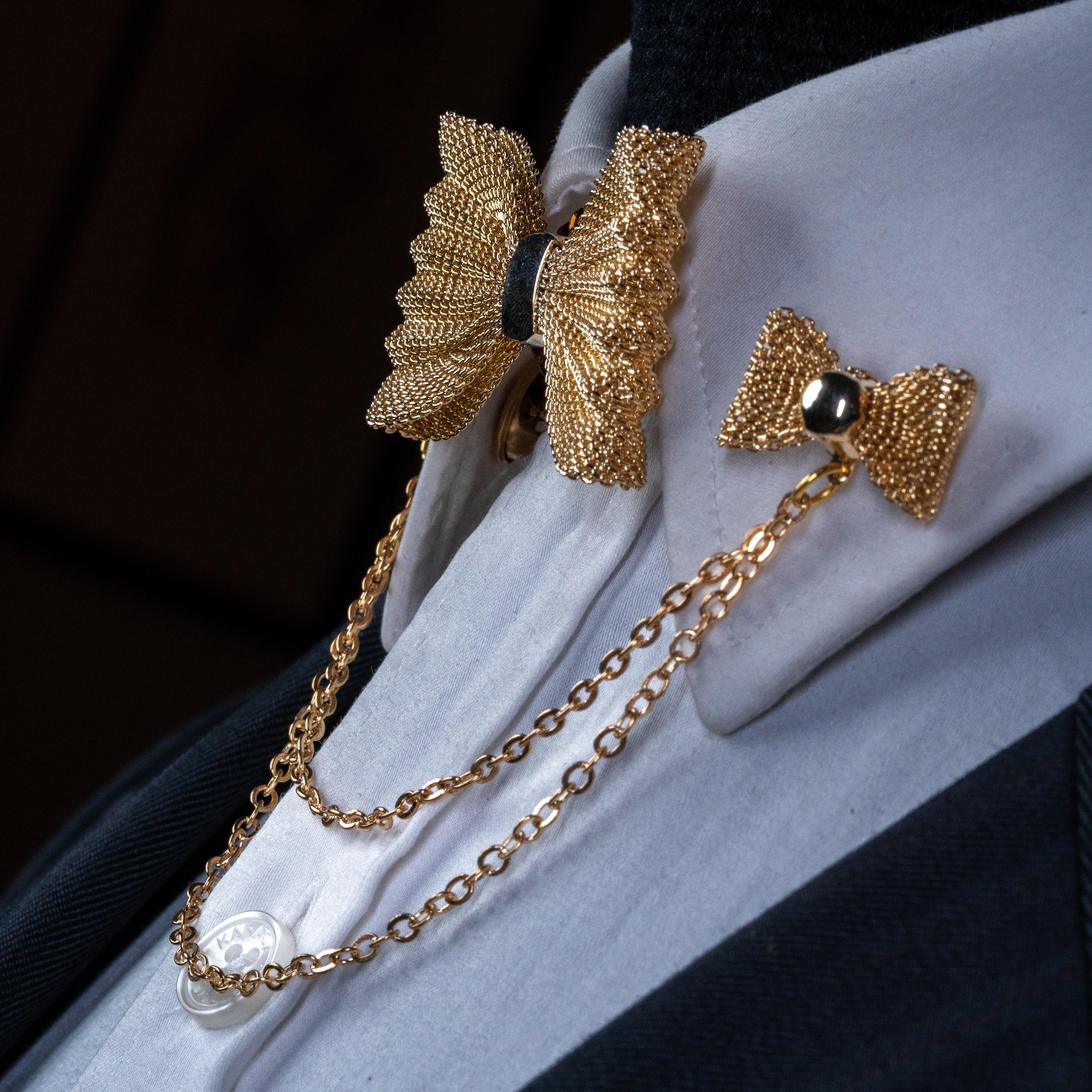 Yaka İğnesi & BroşCMC1963Papyon Figürlü Ceket & Gömlek Aksesuar Seti