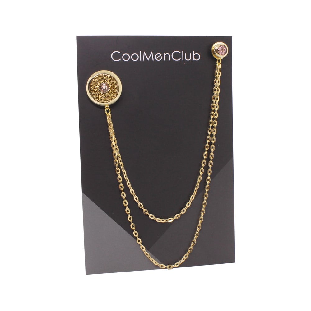 Yaka İğnesi & BroşCMC9558Pembe Taşlı Ceket Yaka İğnesi