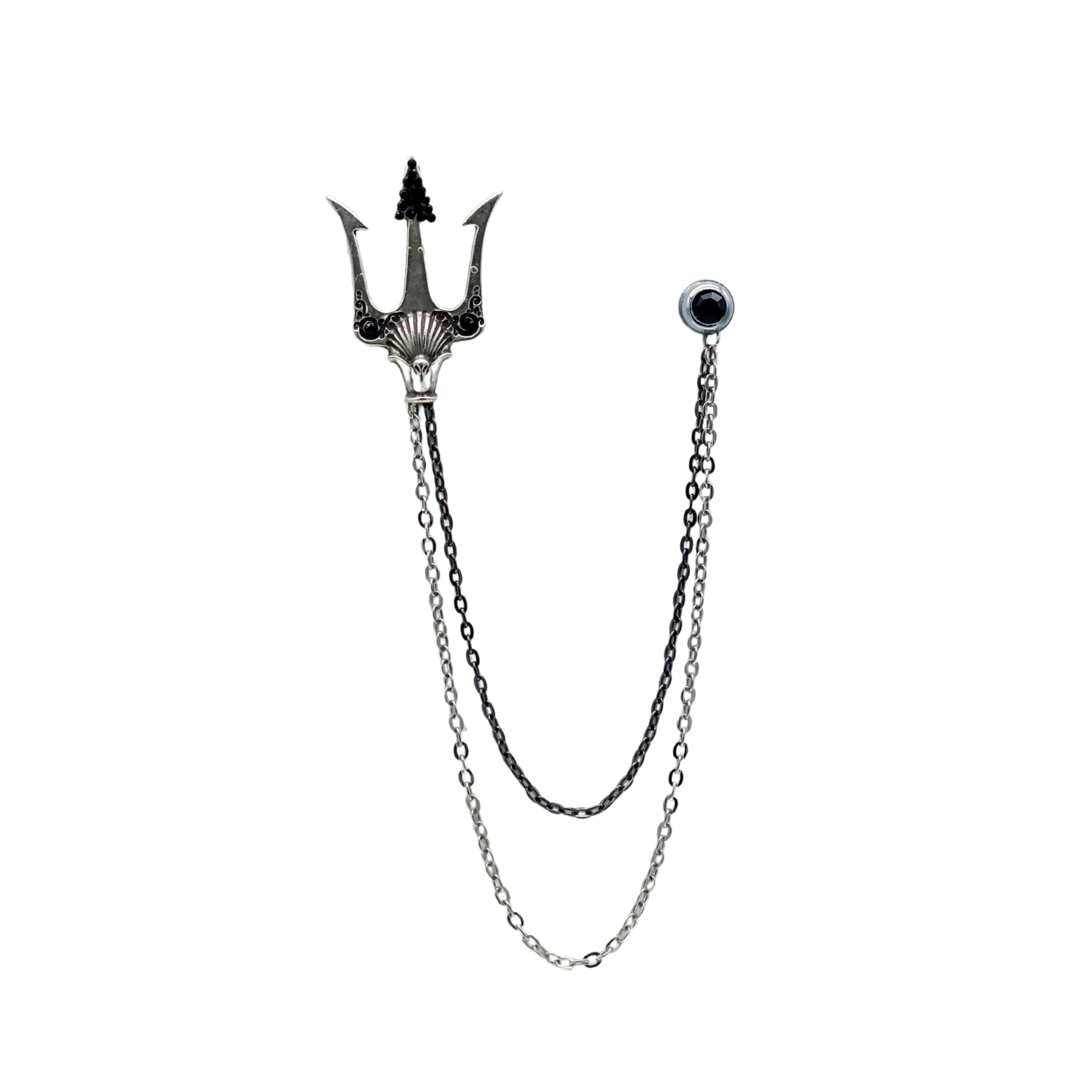 Yaka İğnesi & BroşCMC2824Poseidon'un Üç Uçlu Mızrağı Figürlü Ceket Yaka İğnesi