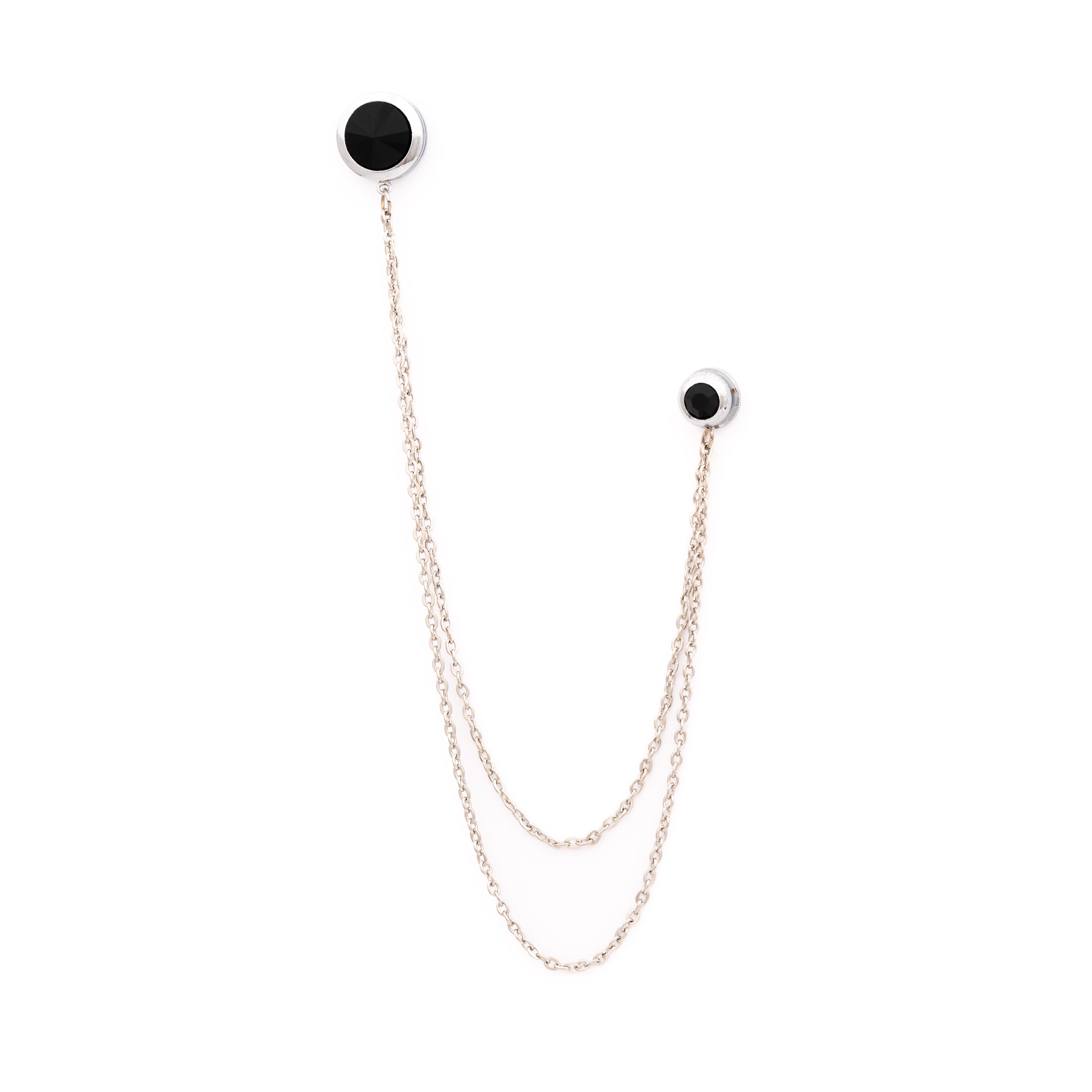 Yaka İğnesi & BroşCMC2194Siyah Taşlı Ceket Yaka İğnesi