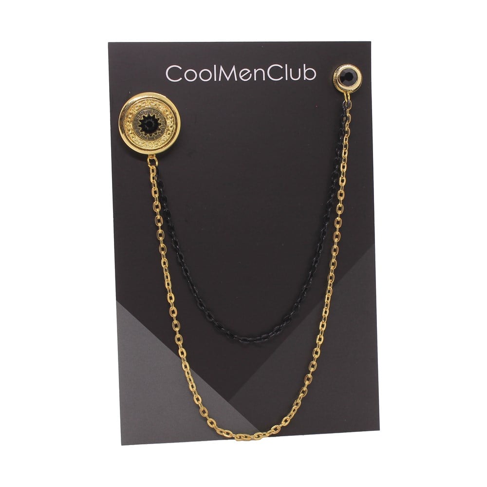 Yaka İğnesi & BroşCMC9892Siyah Taşlı Ceket Yaka İğnesi