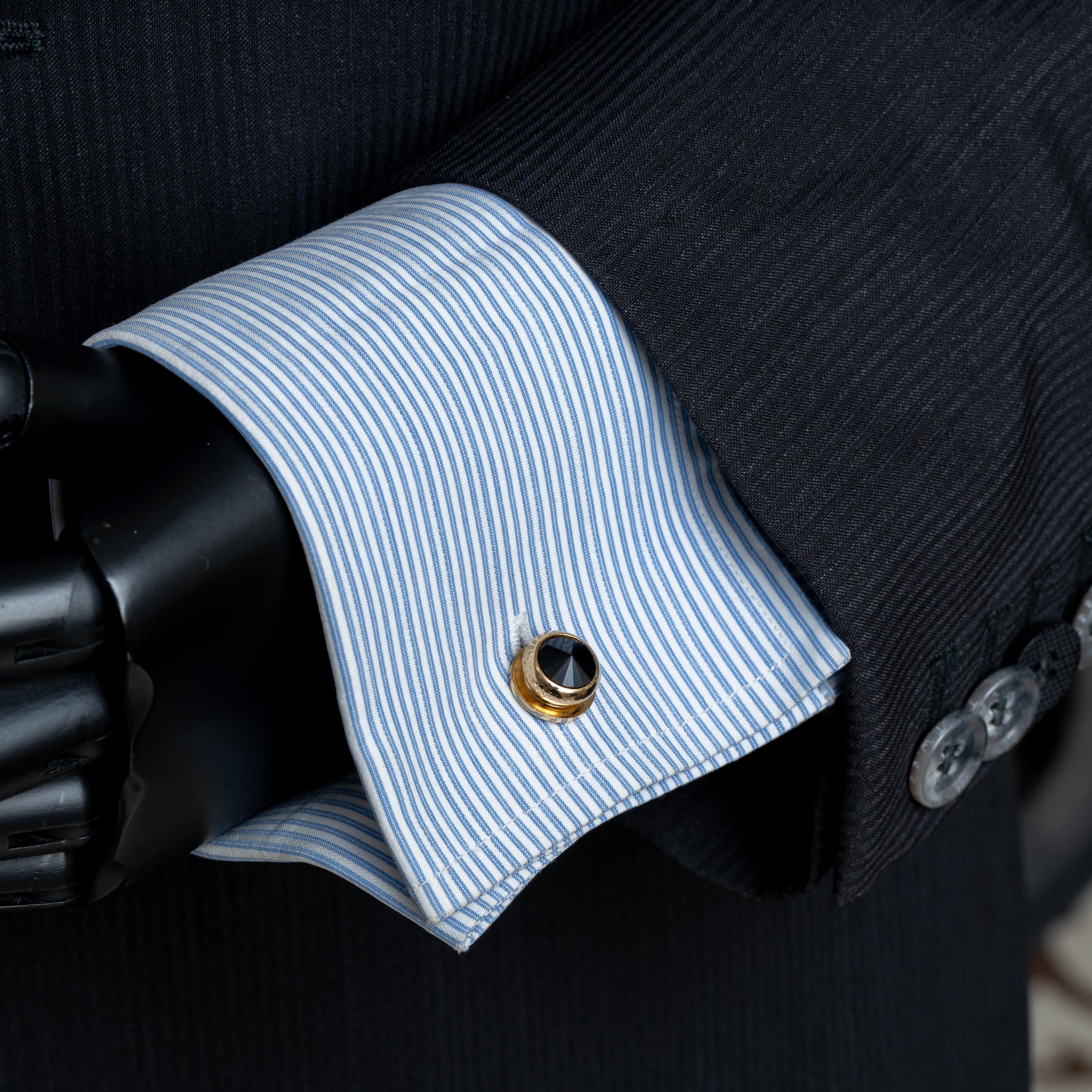 Kol DüğmesiCMC2168Siyah Taşlı Klasik Kol Düğmesi