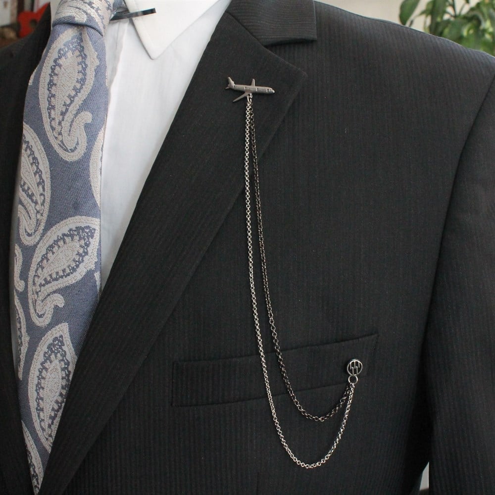 Yaka İğnesi & BroşCMC8555Uçak Figürlü Ceket Yaka İğnesi