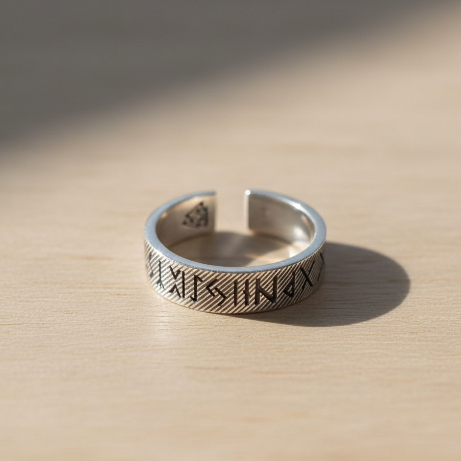 YüzükCMC1602Viking Alfabesi Gümüş Yüzük