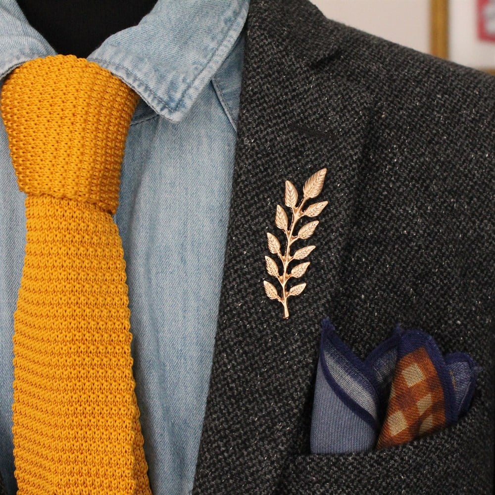 Yaka BroşuCMC20206-2Yaprak Yaka Broşu