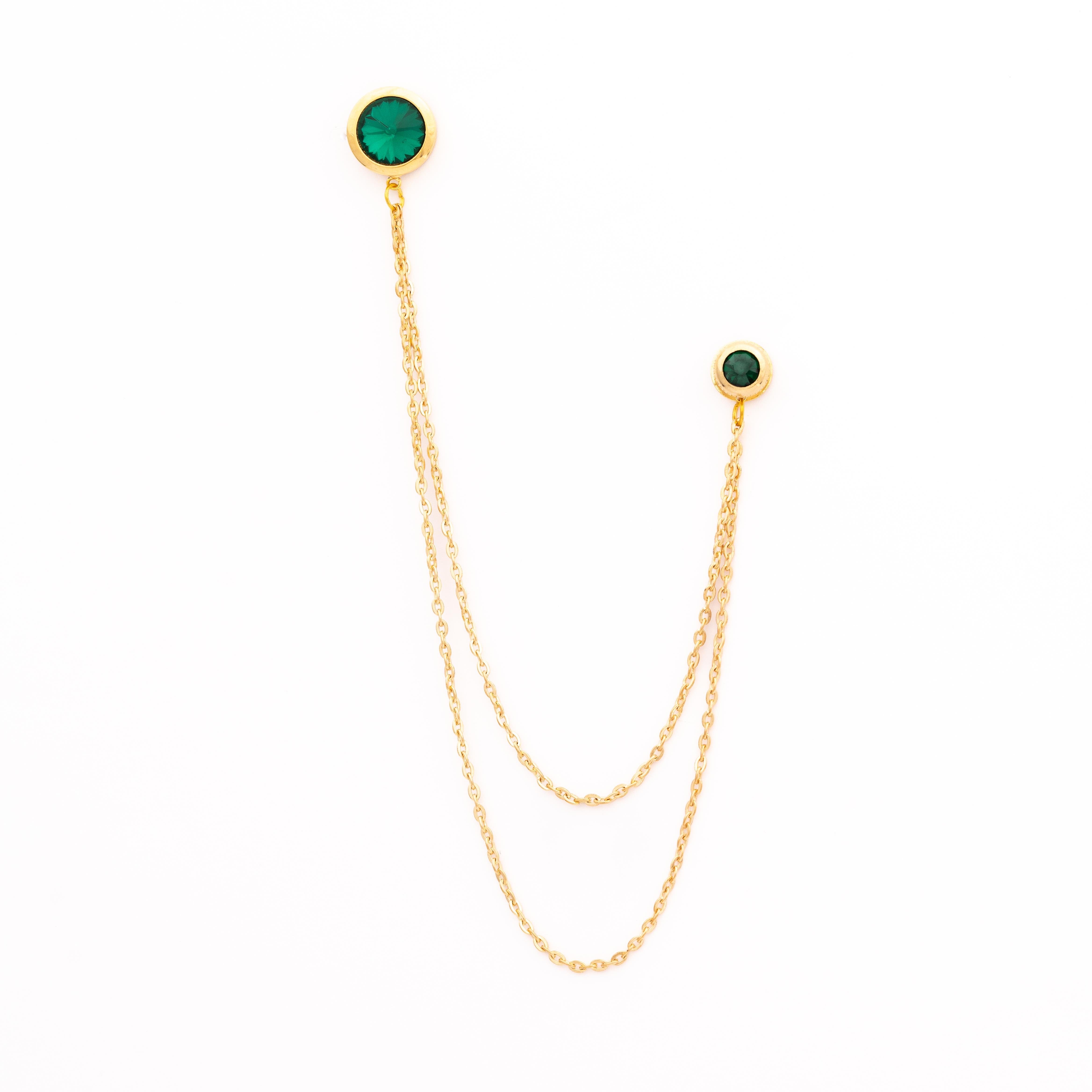 Yaka İğnesi & BroşCMC2199Yeşil Taşlı Ceket & Gömlek Aksesuar Seti