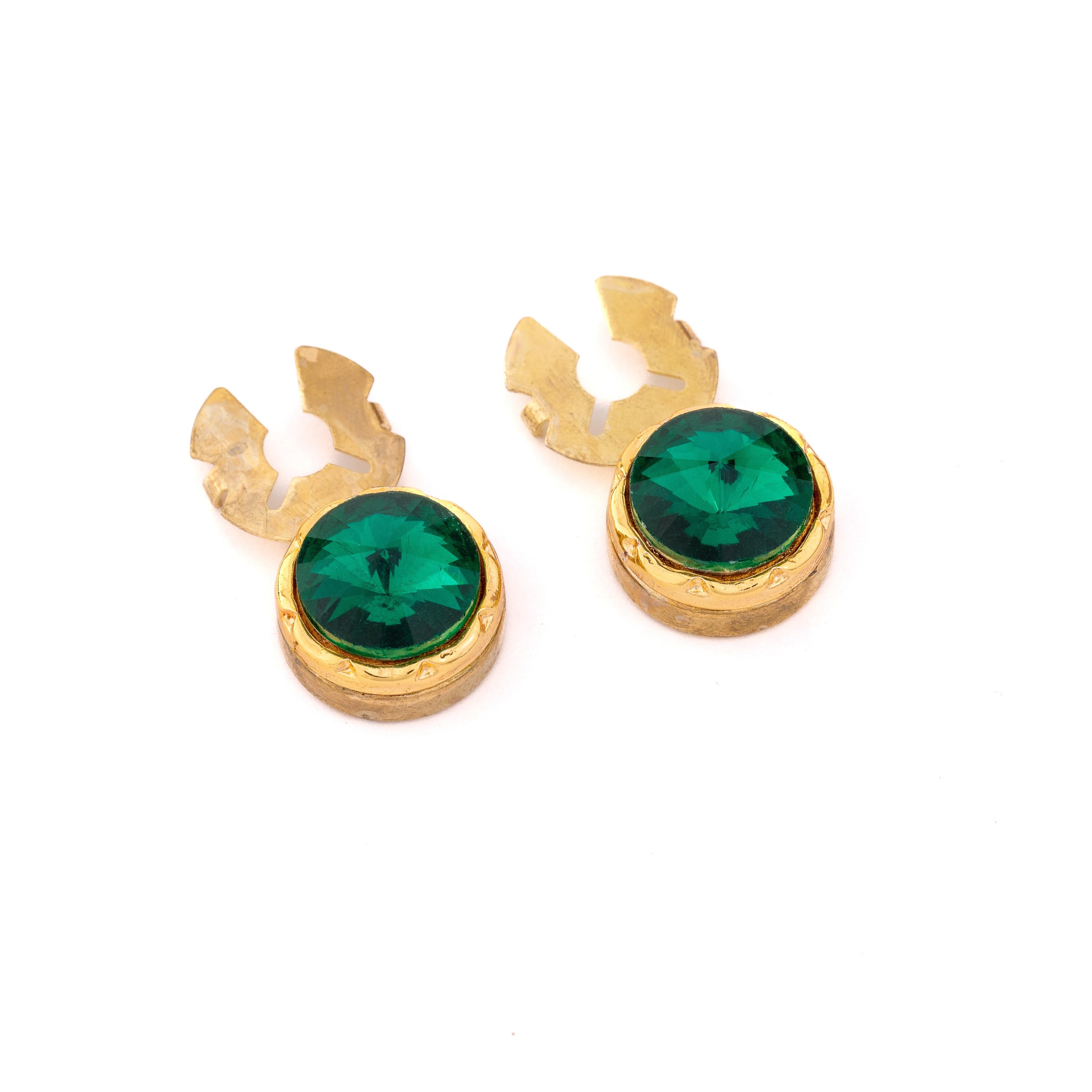 Kol DüğmesiCMC2164Yeşil Taşlı Geçmeli Kol Düğmesi 