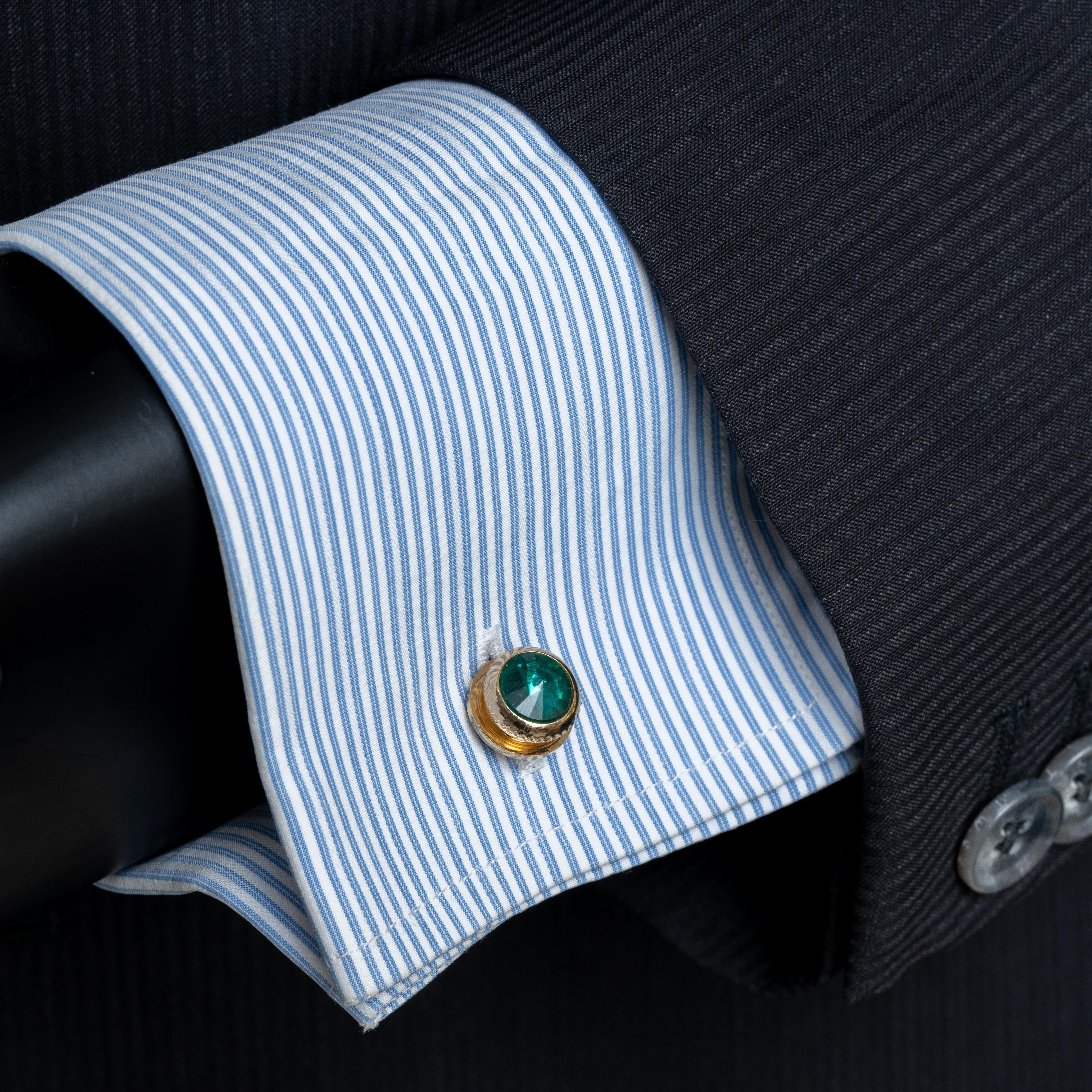 Kol DüğmesiCMC2170Yeşil Taşlı Klasik Kol Düğmesi