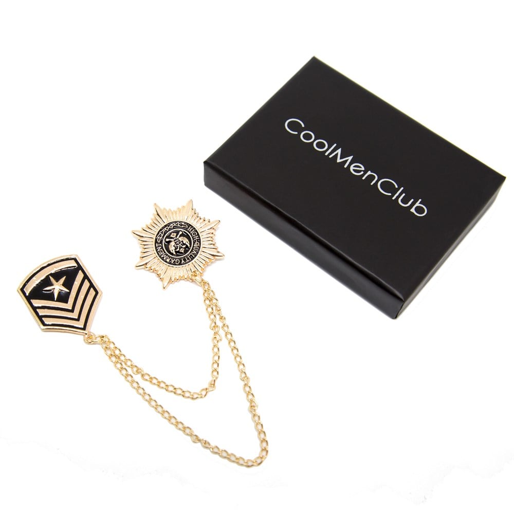 Rozet Zincirli Yaka Broşu