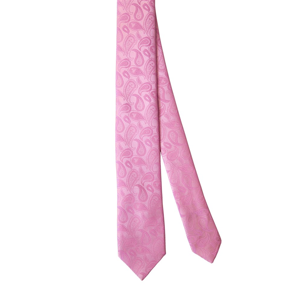 Şal Desenli Pembe Kravat