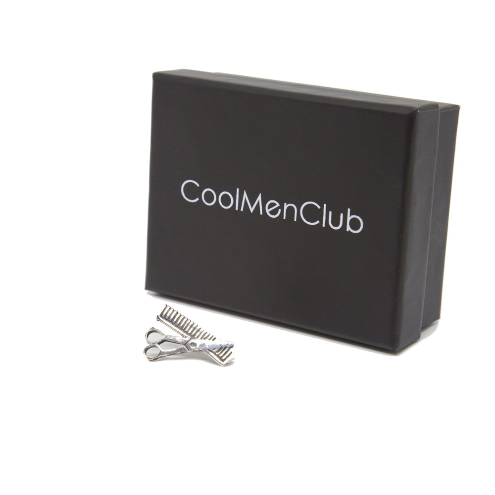 Gümüş Tarak & Makas Yaka Broşu