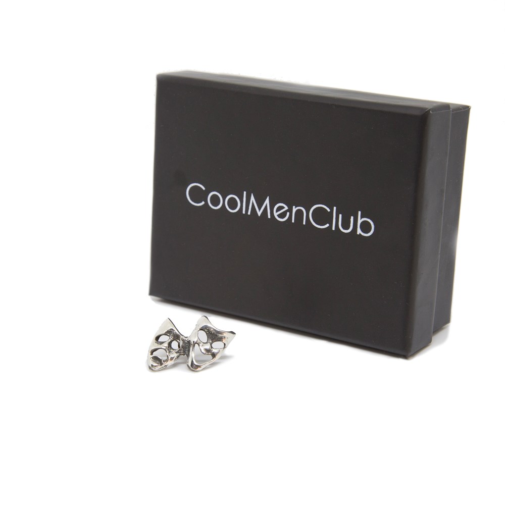 Gümüş Tiyatro Maskesi Broş