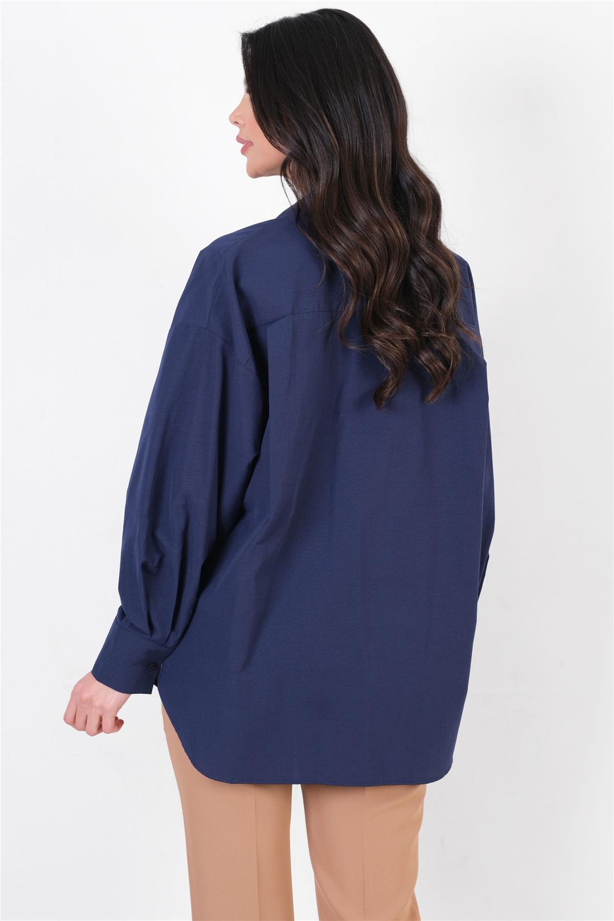 Antonina Oversize Gömlek LACİVERT
