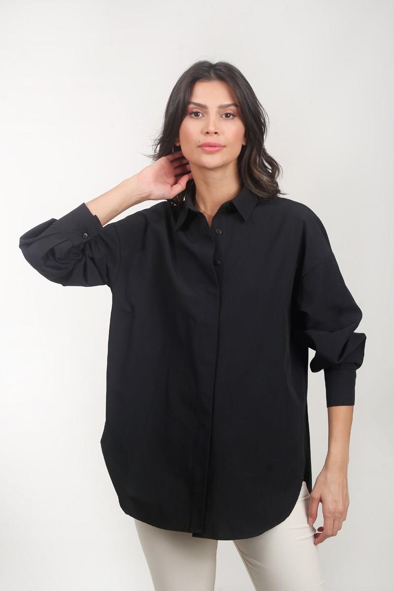 Antonina Oversize Gömlek SİYAH