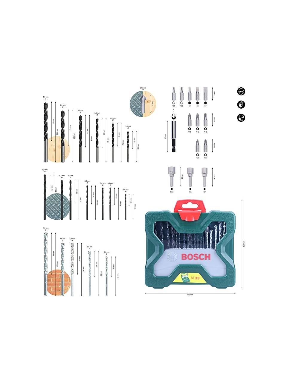 Bosch X-Line 33 Parça Karışık Aksesuar Seti - 2607019325