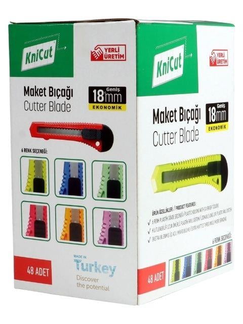 Knicut Plastik Gövdeli Geniş Maket Bıçağı 18 mm - MB52109