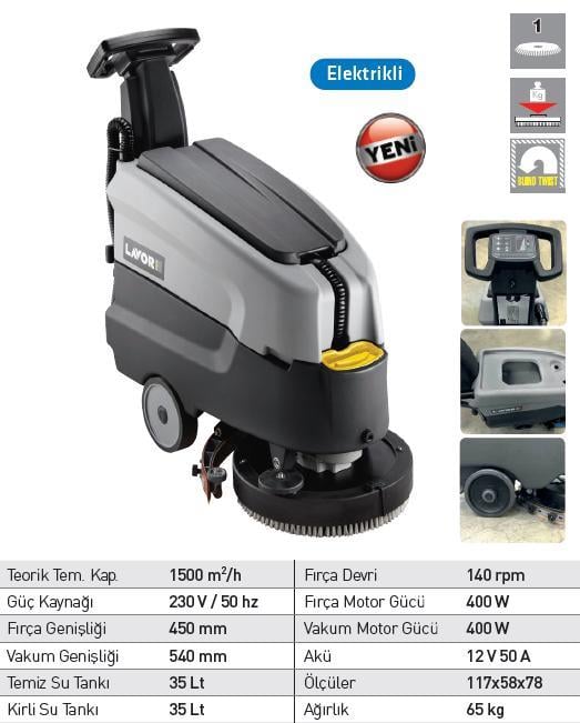 Lavor  DYNAMIC 45B AKÜLÜ ZEMİN YIKAMA OTOMATI