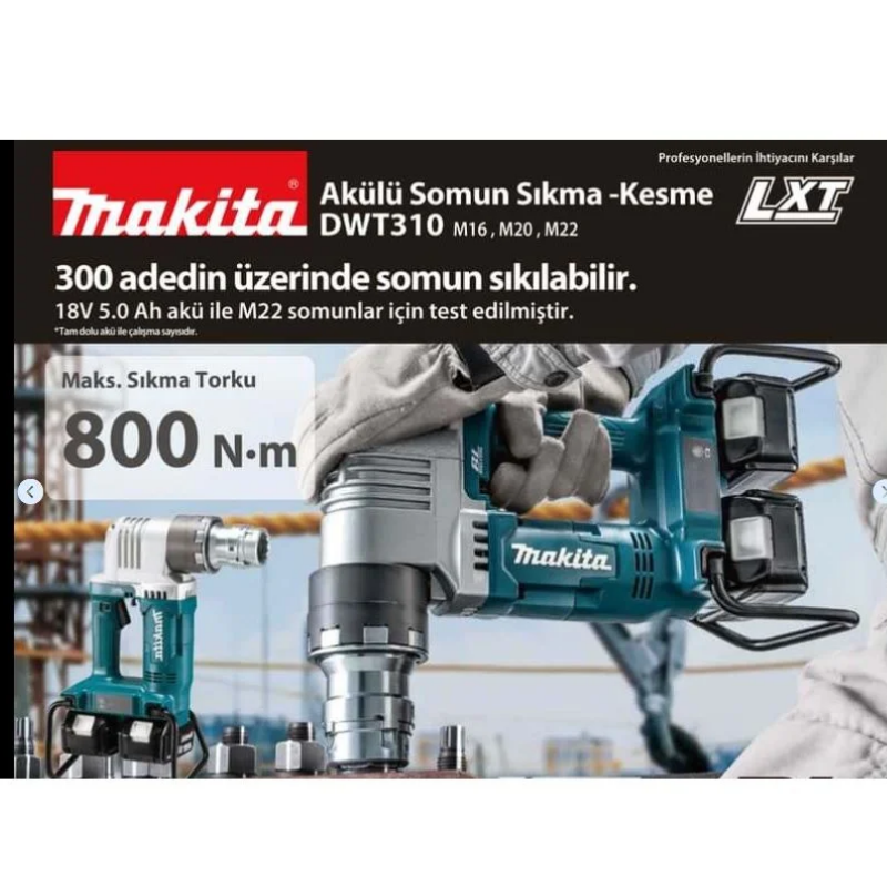 Makita DWT310PT2 SOMUN KESME MAKİNASI 2x18V