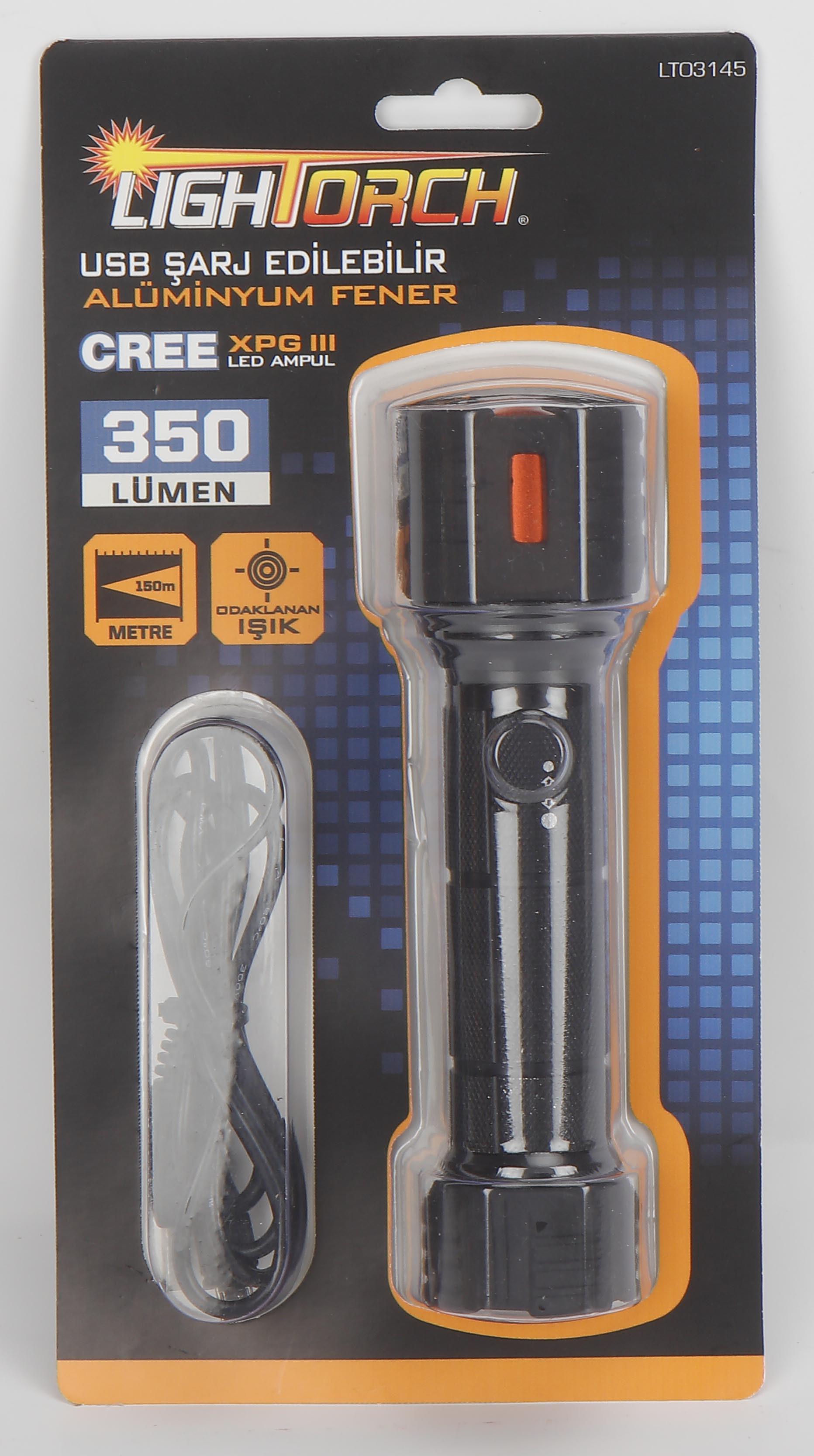 USB İLE ŞARJ EDİLEBİLİR ZOOM LU EL FENERİ