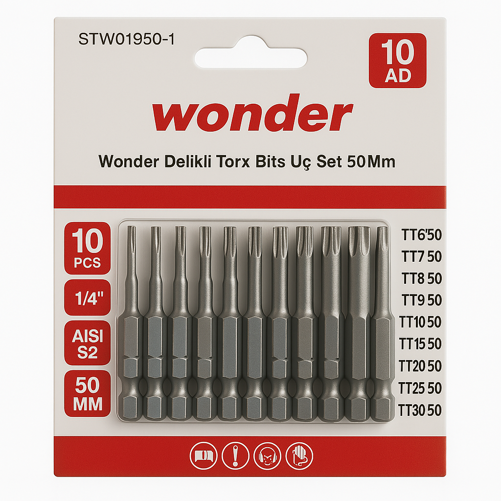 Wonder Delikli Torx Bits Uç Set 50Mm 10 Lu - STW01950-1