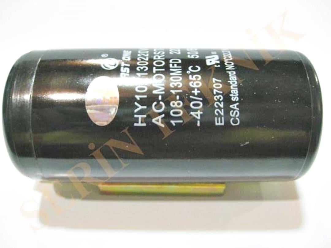 108-130 uF Mikrofarad 220V AC Start Kondansatörü Kapasitör Kapak ve Kelepçeli