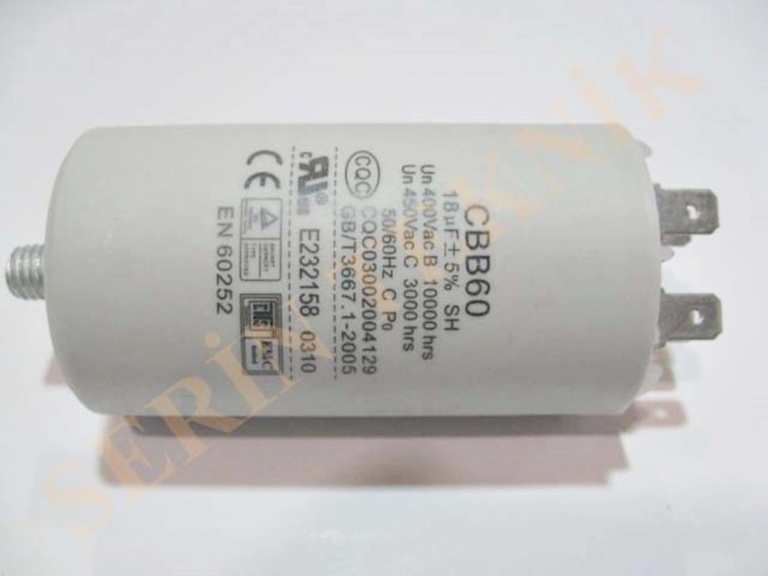 18 Mikrofarad 450V AC Daimi Devre Kondansatörü