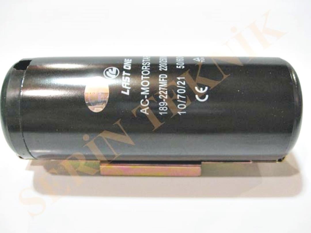 189-227 uF Mikrofarad 220V AC Start Kondansatörü Kapasitör Kapak ve Kelepçeli