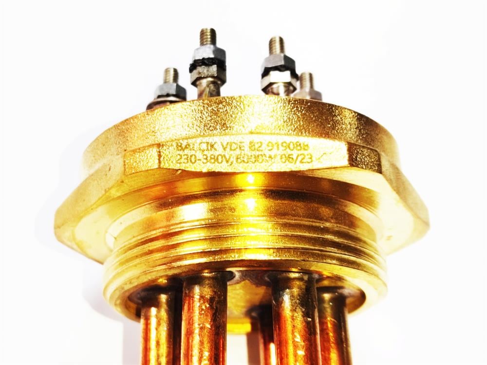 2 İnç Bakır Bükümlü 6KW 380V 22cm Trifaze Sanayi Isıtıcı Rezistansı