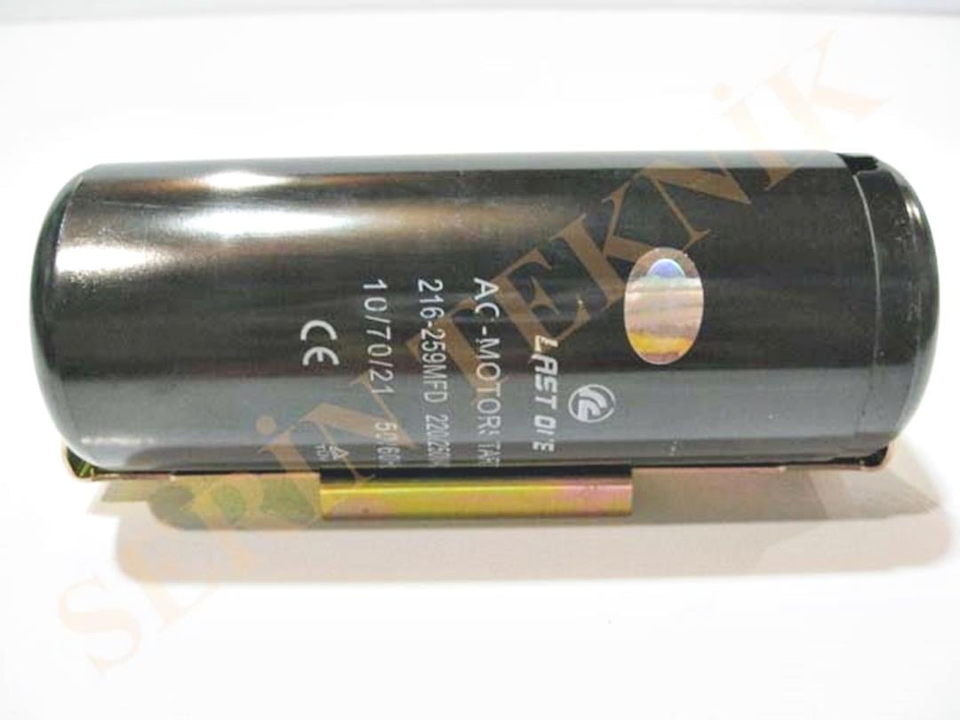 216-259 uF Mikrofarad 220V AC Start Kondansatörü Kapasitör Kapak ve Kelepçeli