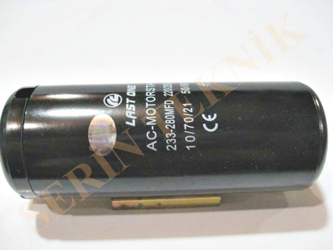 233-280 uF Mikrofarad 220V AC Start Kondansatörü Kapasitör Kapak ve Kelepçeli