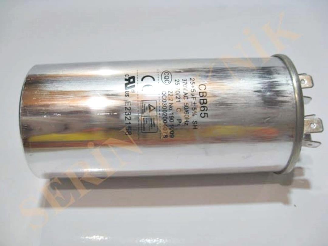 25+5 Mikrofarad 370V AC Klima Kondansatörü Kapasitör