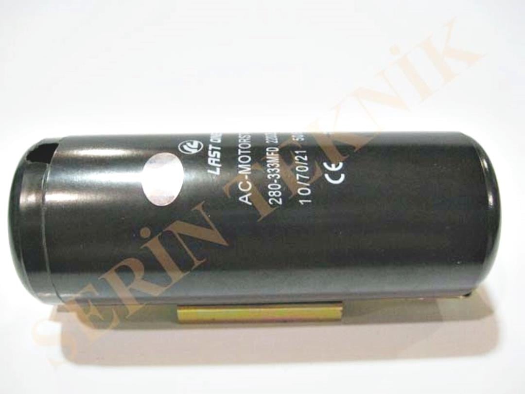 280-333 uF Mikrofarad 220V AC Start Kondansatörü Kapasitör Kapak ve Kelepçeli