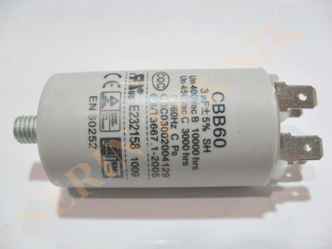 3 Mikrofarad 450V AC Daimi Devre Kondansatörü