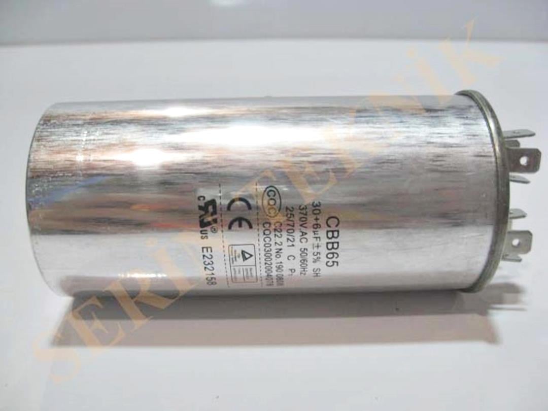 30+6 Mikrofarad 370V AC Klima Kondansatörü Kapasitör