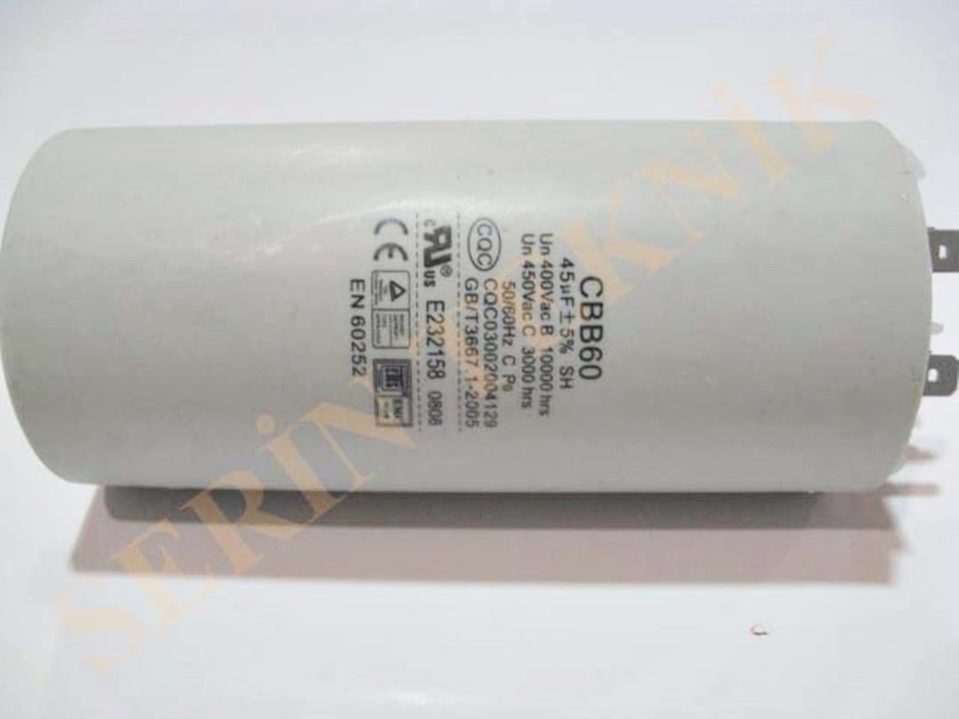45 Mikrofarad 450V AC Daimi Devre Kondansatörü