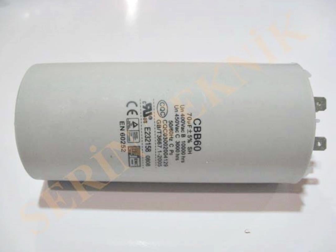 70 Mikrofarad 450V AC Daimi Devre Kondansatörü