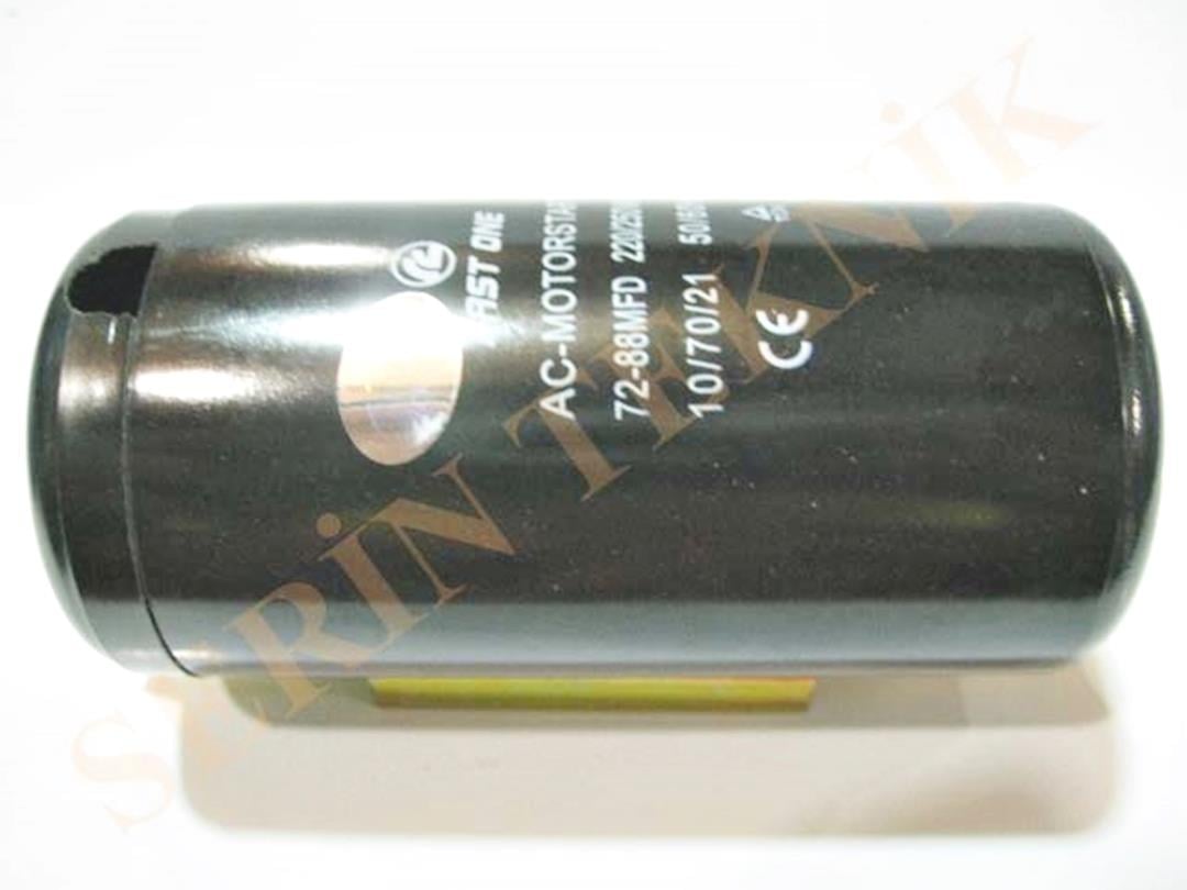 72-88 uF Mikrofarad 220V AC Start Kondansatörü Kapasitör Kapak ve Kelepçeli