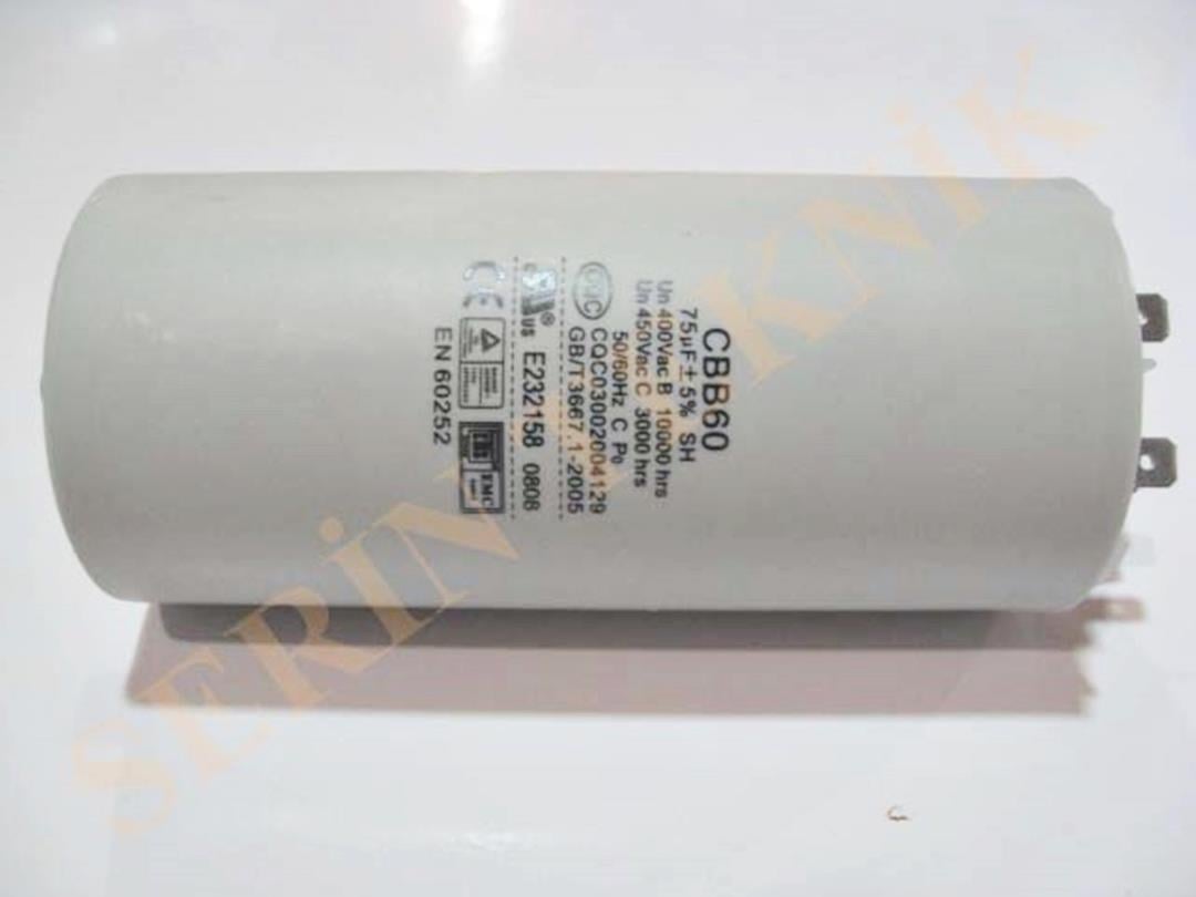 75 Mikrofarad 450V AC Daimi Devre Kondansatörü