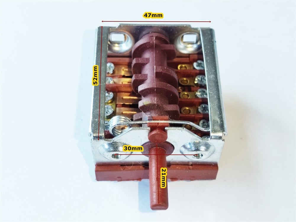 Ankastre fırın anahtarı 7-7 Metal polyemit çevirmeli şalter 