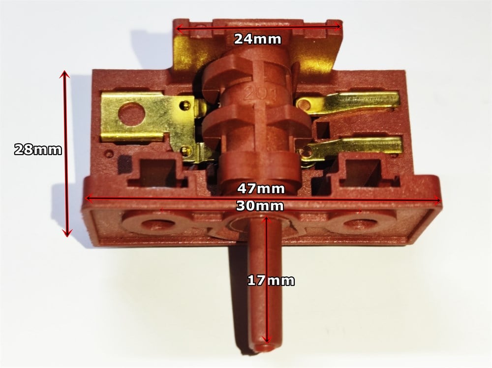 Çevirmeli Şalter 2+2 kahverengi 0-1-2-3 kademe Polyemit
