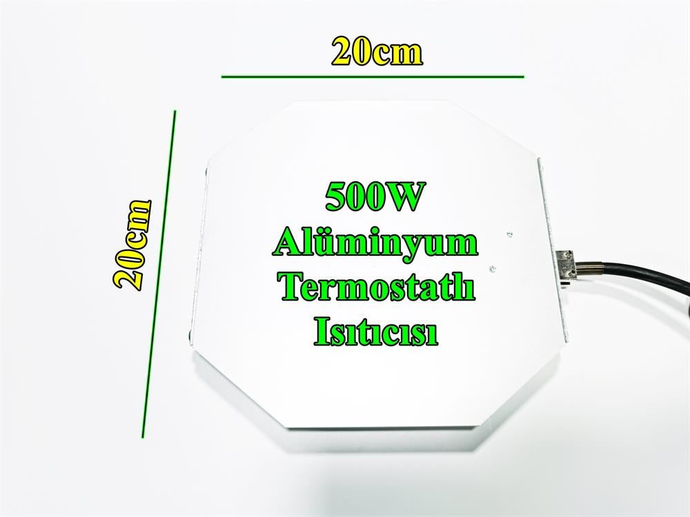 Endüstriyel Çorbalık Rezistans 500W 20x20cm Alüminyum Termostatlı R1032