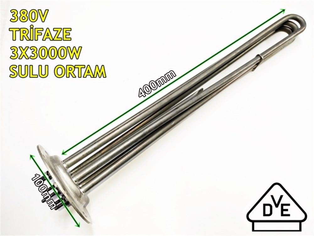 Endüstriyel Mutfak Rezistansı Yuvarlak Flanşlı 9000W 40cm