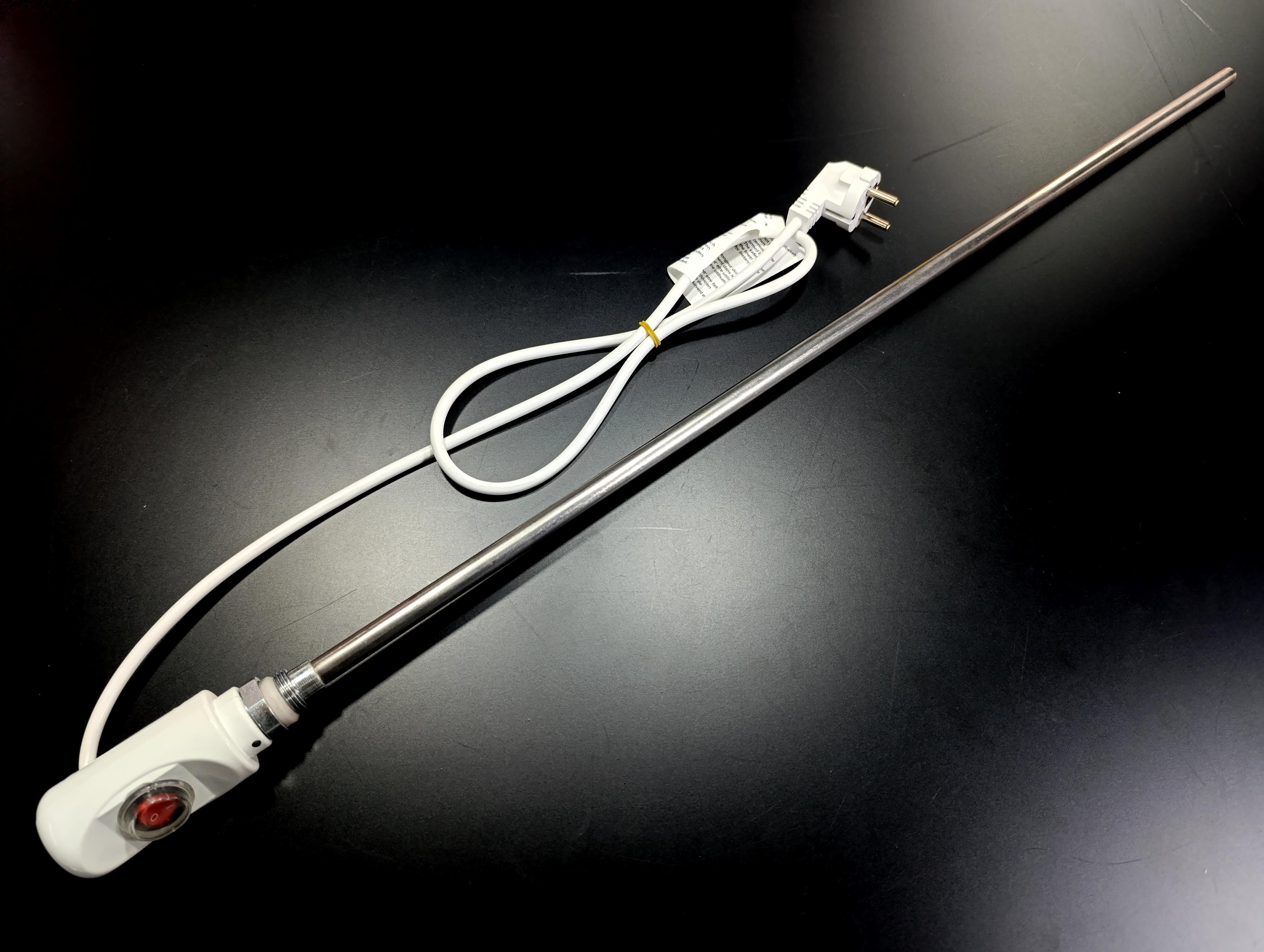 Havlupan Isıtıcı Rezistans 1000W / 230V / L:720MM, Beyaz, On/Off Anahtar, HP03 Model - Towel Radiator Heater Resistors 1000W / 230V / L:720MM, White, On/Off Switch, HP03