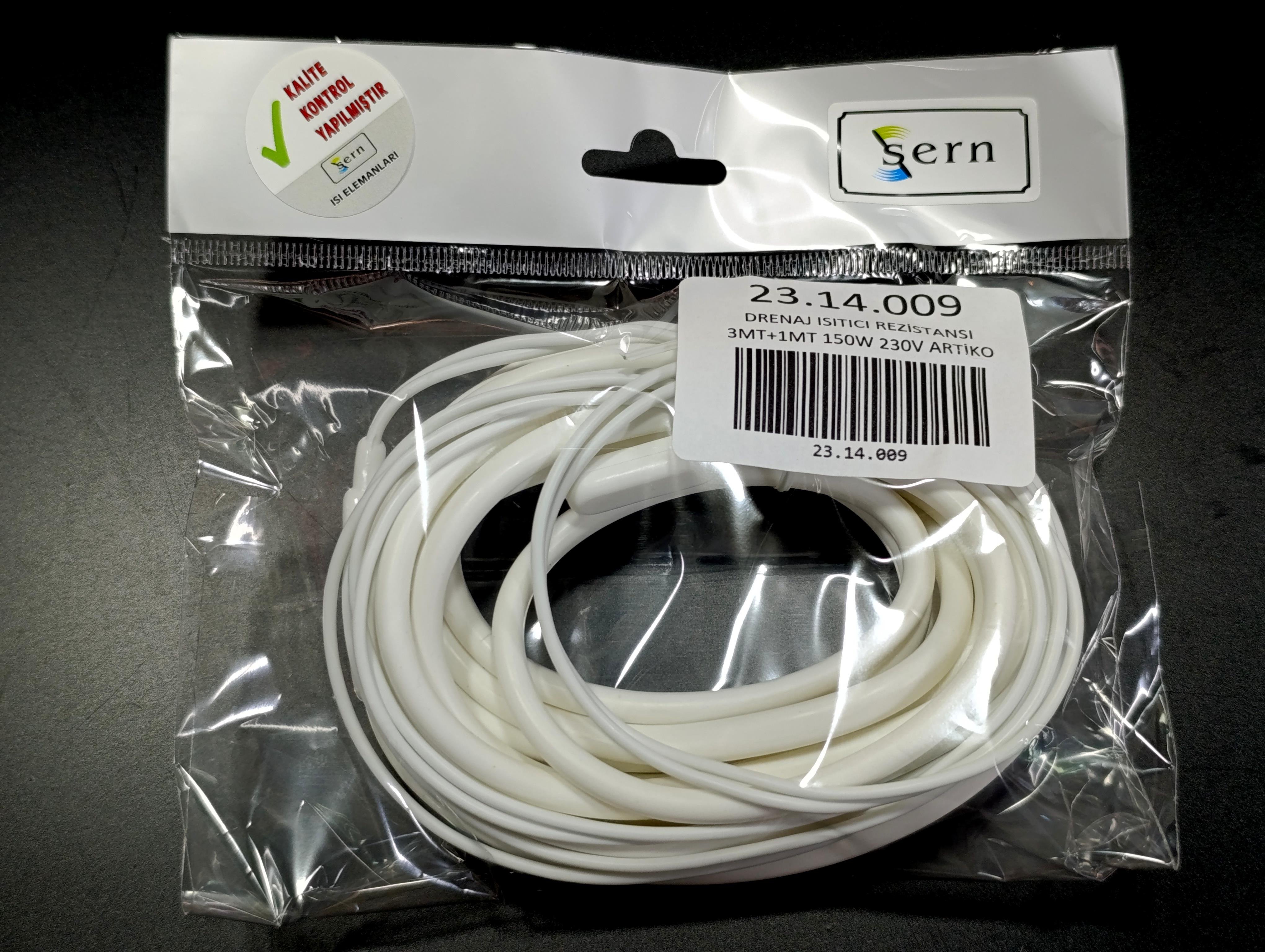 Kuluçka Drenaj Isıtıcı Rezistansı 3mt Sıcak 1mt Soğuk 150W 230V Artiko