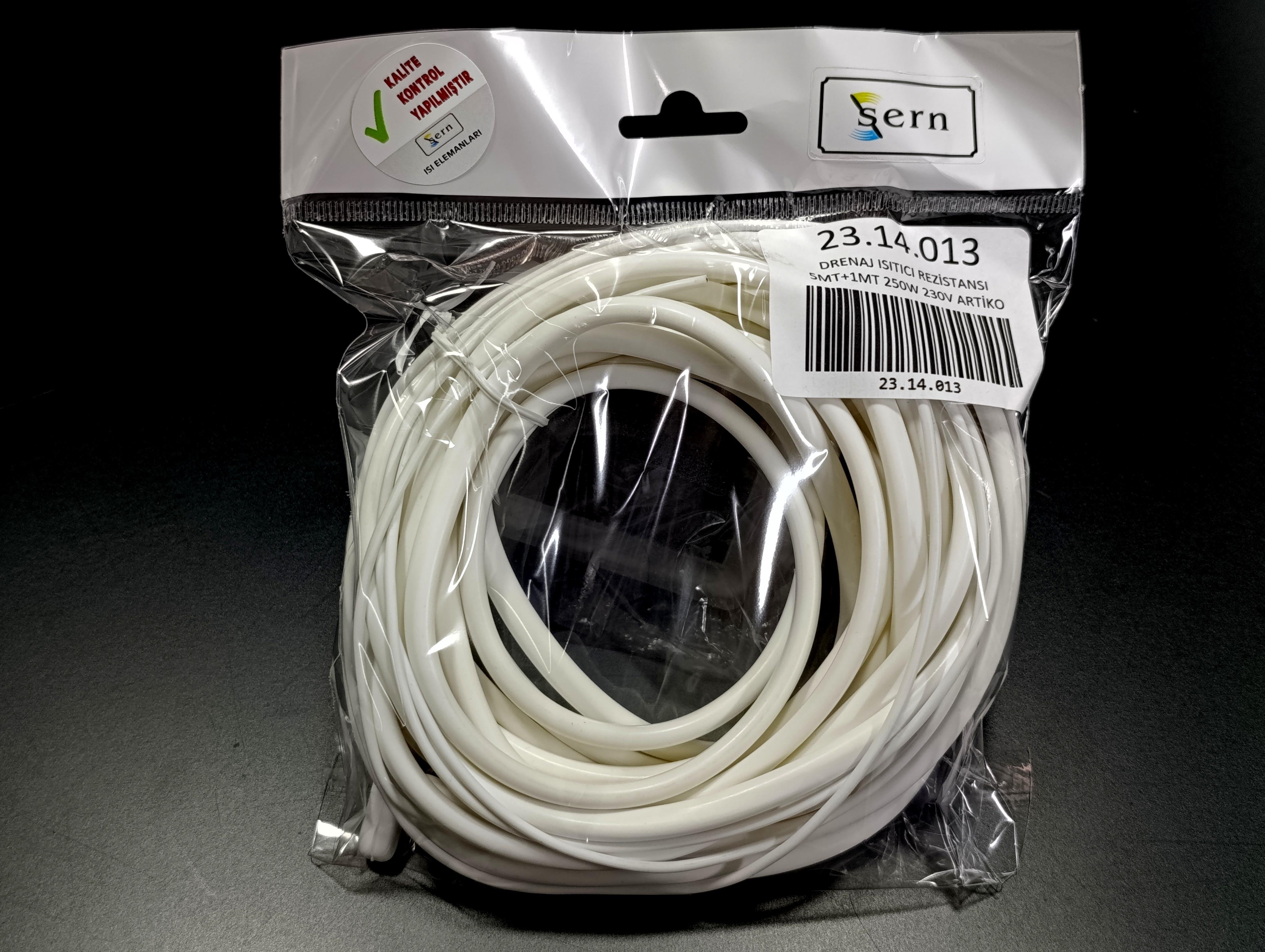 Kuluçka Drenaj Isıtıcı Rezistansı 5mt Sıcak 1mt Soğuk 250W 230V Artiko