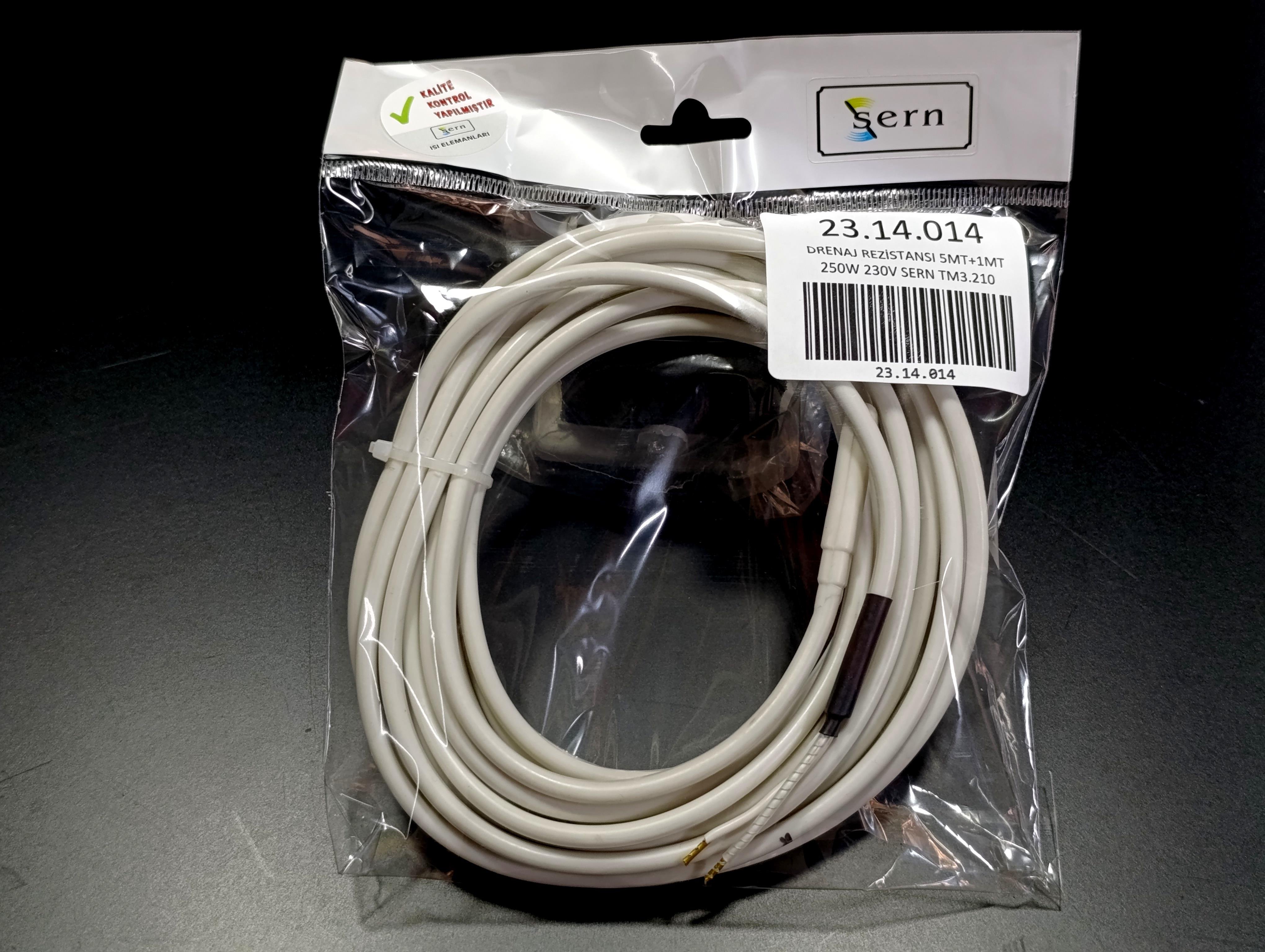 Kuluçka Drenaj Isıtıcı Rezistansı 5mt Sıcak 1mt Soğuk 250W 230V TM3.210
