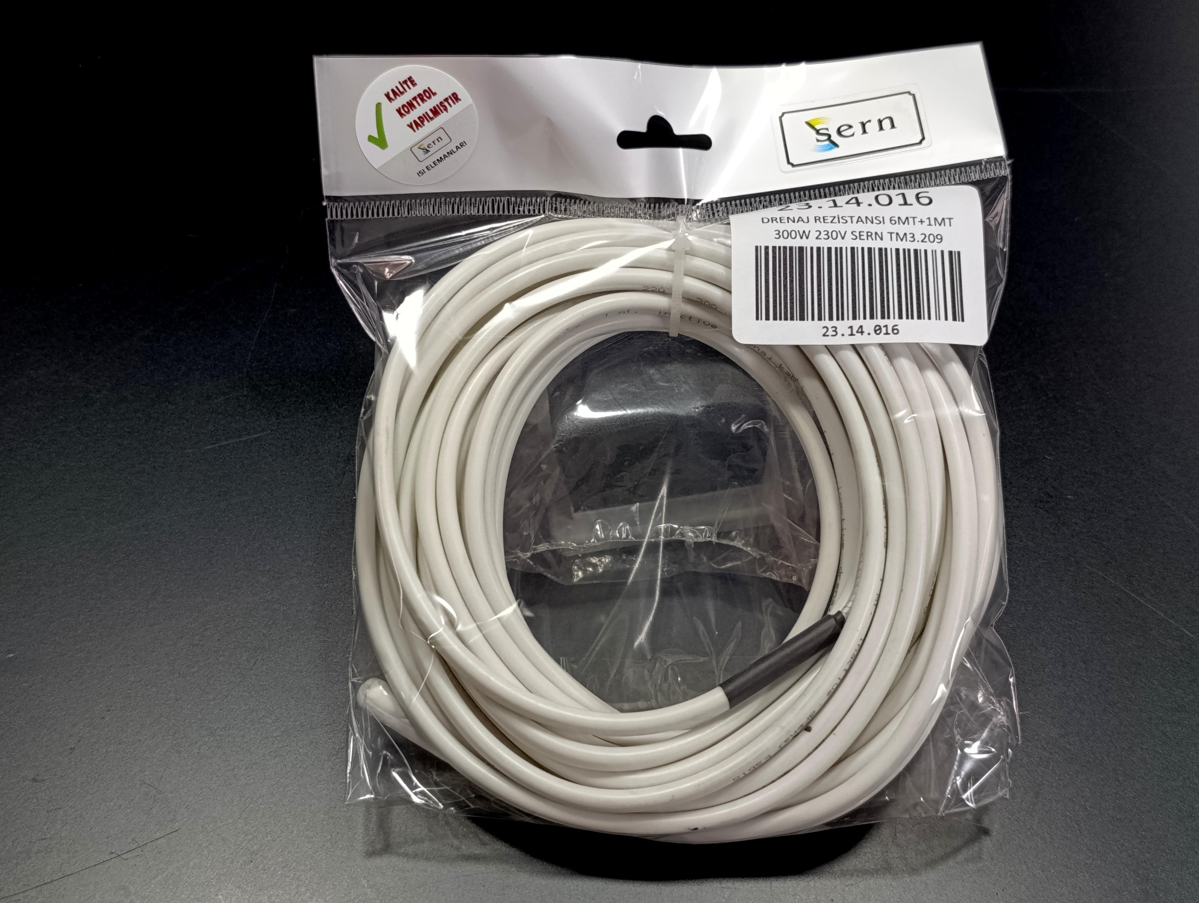 Kuluçka Drenaj Isıtıcı Rezistansı 6mt Sıcak 1mt Soğuk 300W 230V TM3.209