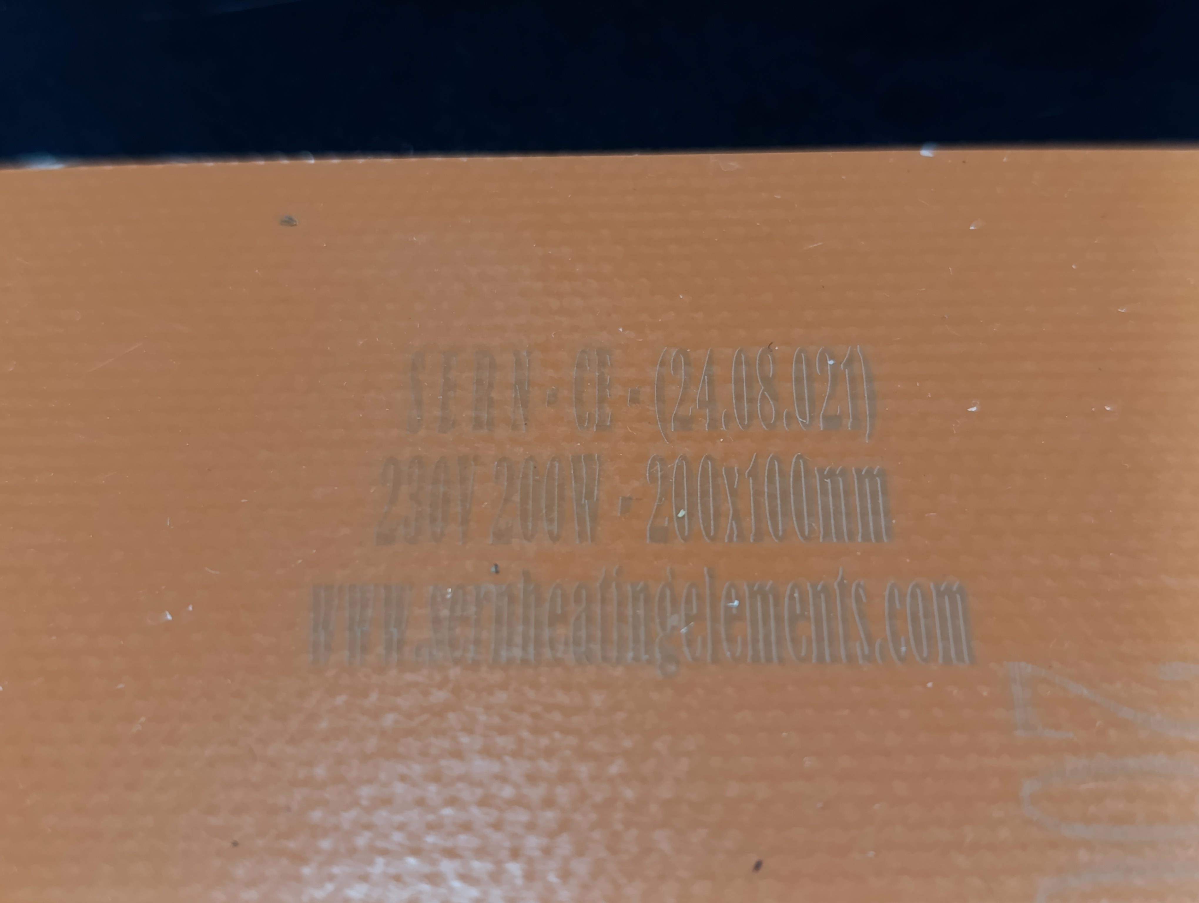 Sern Esnek Silikon Açık Büfe 20x10cm Yapışkanlı Termikli Isıtıcı Rezistans 200W R1083