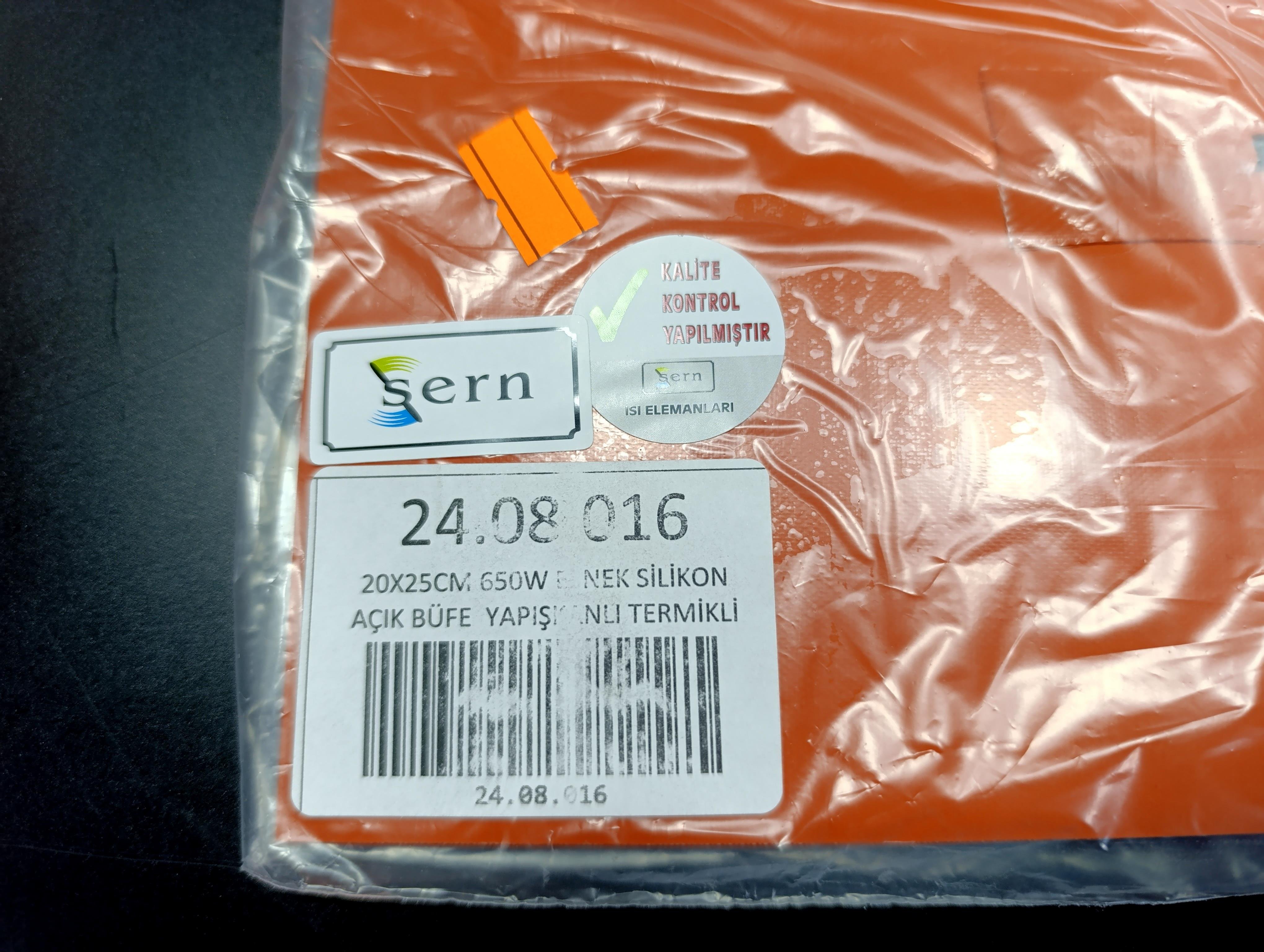 Sern Esnek Silikon Açık Büfe 25x20cm Yapışkanlı Termikli Isıtıcı Rezistans650W R1035