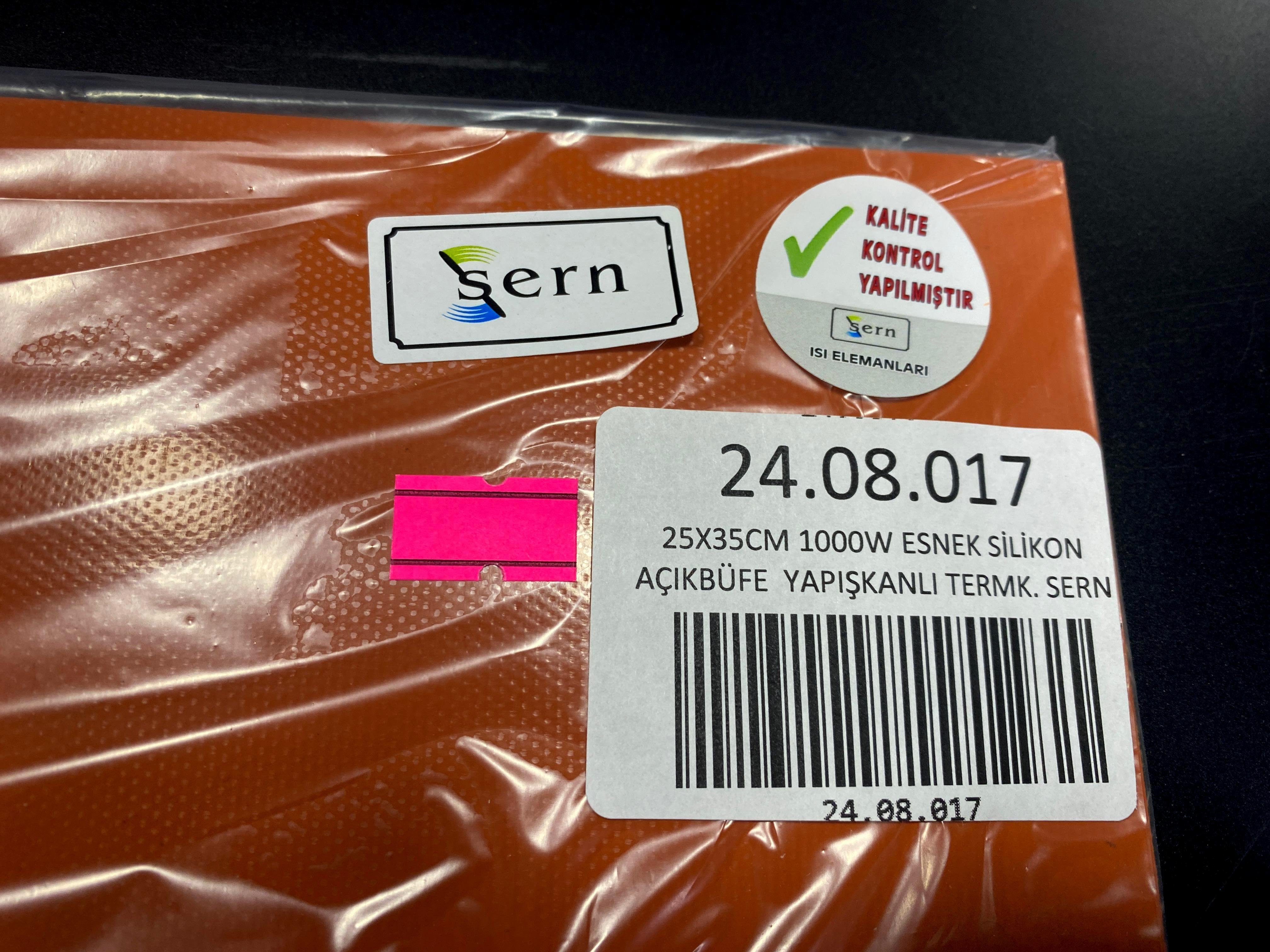 Sern Esnek Silikon Açık Büfe 35x20cm Yapışkanlı Termikli Isıtıcı Rezistans 650W R1036